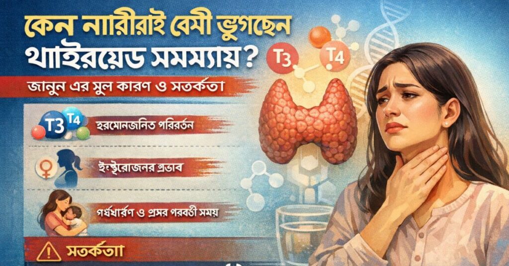 কেন নারীরাই বেশি ভুগছেন থাইরয়েড সমস্যায়? জানুন এর মূল কারণ ও সতর্কতা